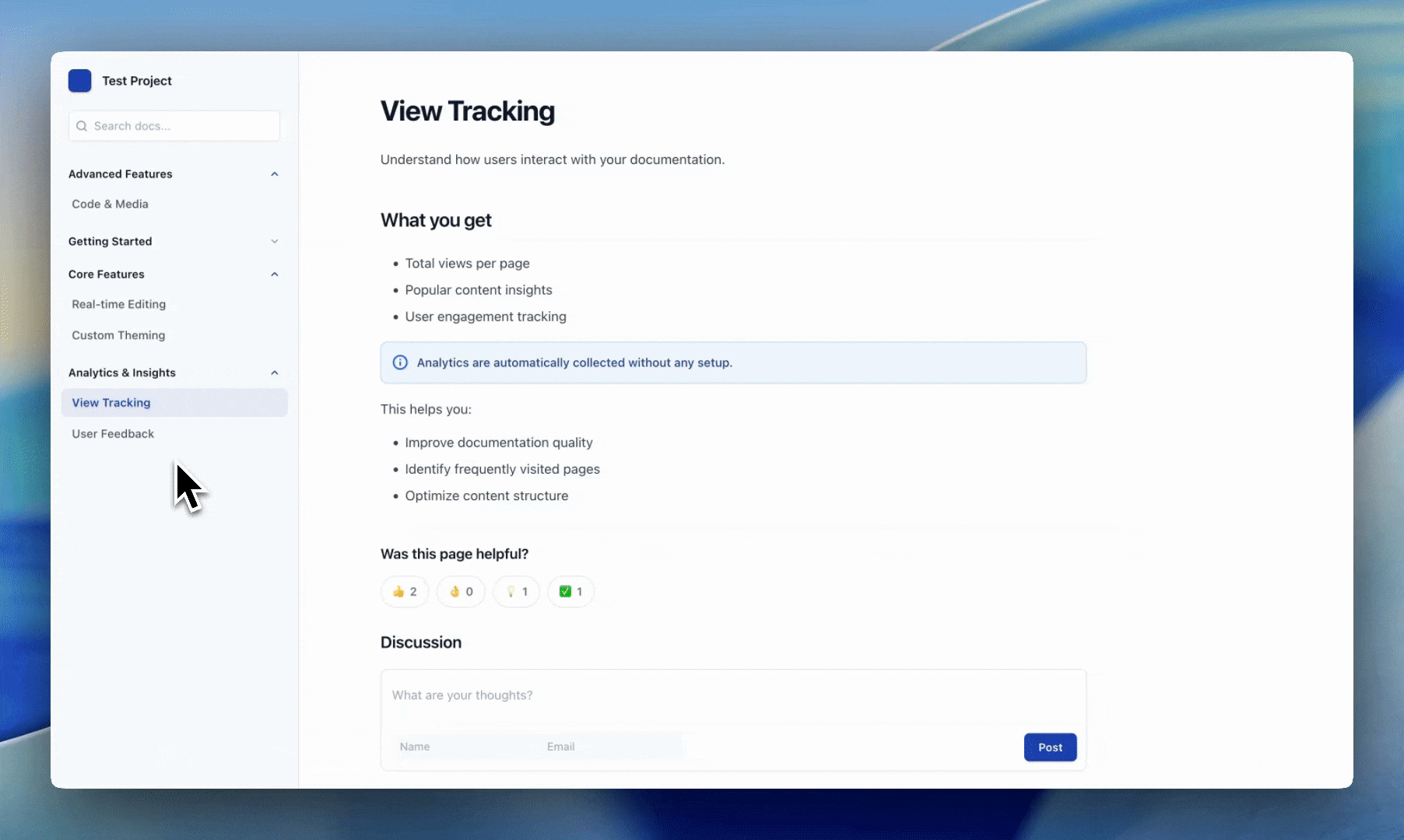Turn Docs into a Feedback Channel demo